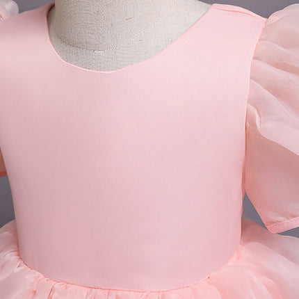 Girl's Dress Puffy Gauze Princess Dress Flower Girl Cute Gao Ding Little Host Piano Playing Performance Costumes