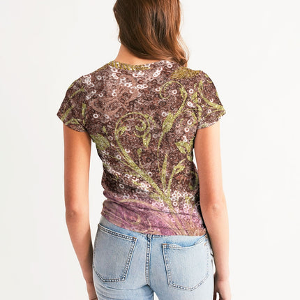 BEAUTIFUL PURPLE GITTER DESIGN CREATED BY FLIPSTYLEZ Women's All-Over Print Tee