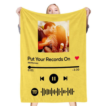 Music Code Personalized Photo Printing Blanket Flannel