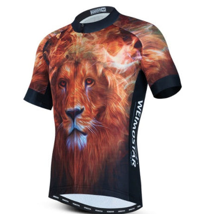 Cycling Jerseys Men 3D Lion Printing Bicycle Clothing Breathable Short Sleeve Shirts Quick Dry Bike Tops