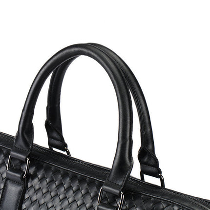 Men's Bag Leather Large Briefcase Hand Woven Luxury Handbags Business Tote Bags For Men High Quality Laptop Handbags