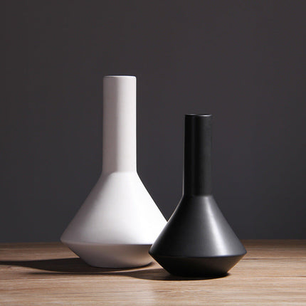 Simple Living Room Home Decoration Creative Black And White Ceramic Vase
