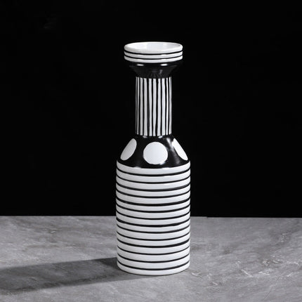 Simple Nordic Minimalism Black And White Striped Ceramic Vase
