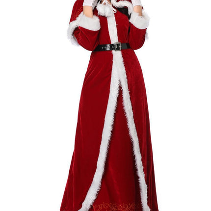New red and white warm cozy cute long Christmas Robe for women