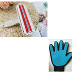 Red with blue glove