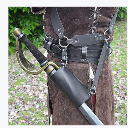Crossbody Belt Buckle PU Sword Cover Stage Play