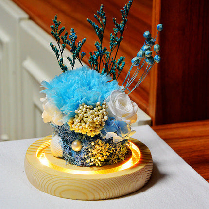 Carnation Eternal Flower Glass Cover Finished Gift Box