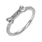 Silver dog bone / Size 5