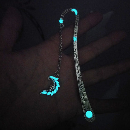 Retro Five-pointed Star Glowing Metal Bookmark Fluorescent