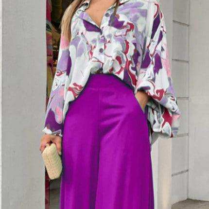 Women's Printed Casual Suit Loose Plus Size