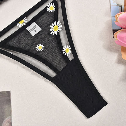 Women's Fashion Mesh Printed Bra T-back Suit