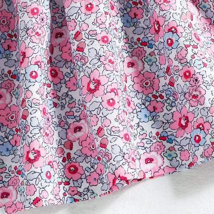 Summer New Girls' Floral Puff Sleeve Dress