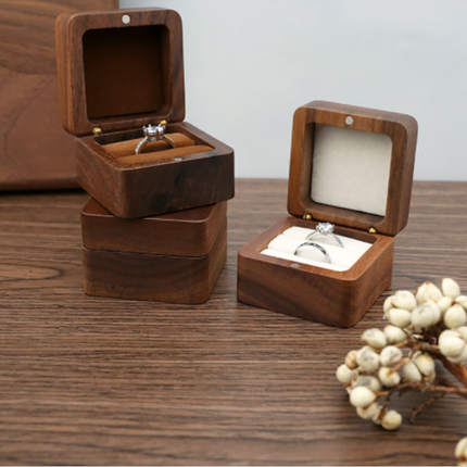 Portable Travel Ring Wooden Storage Box