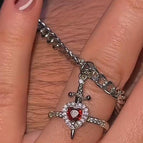 2 silver bracelet rings