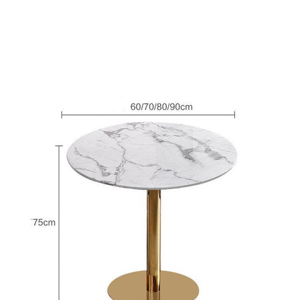 Chair Marble Small Round Table Table And Chair Iron Art