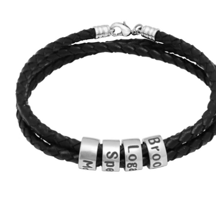 European And American Braided Beaded Bracelet Men's DIY Custom Letters
