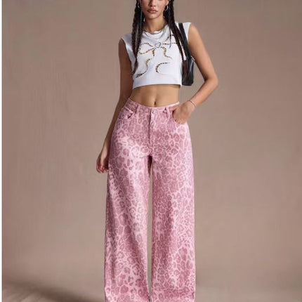 Female Loose Fit Straight Loose Wide Leg Jeans