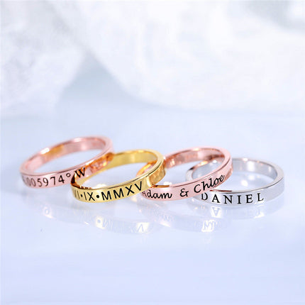 S925 Sterling Silver Personalized Custom Glossy Ring Men