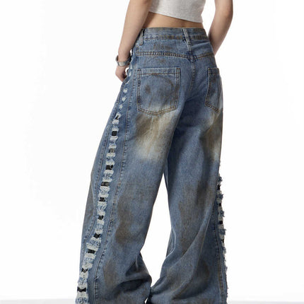 American Retro Gradient Jeans For Women's High Street