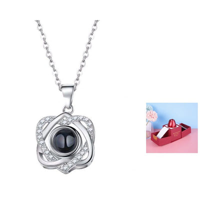 Hot Valentine's Day Gifts Metal Rose Jewelry Gift Box Necklace For Wedding Girlfriend Necklace Gifts