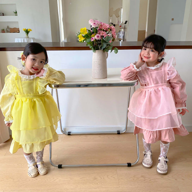 Girls' Organza Princess Dress Ruffled Dress