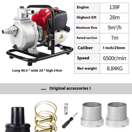 139 Power Four-stroke Gasoline Engine Self-priming Pumping Water Device
