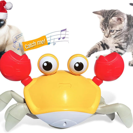Crawling Crab Dog Toys Escaping Crab Dog Toy With Obstacle Avoidance Sensor Interactive Dog Toys With Music Sounds Lights For Dogs Cats Pets Christmas Toy Gifts For Puppy Small Medium Dogs