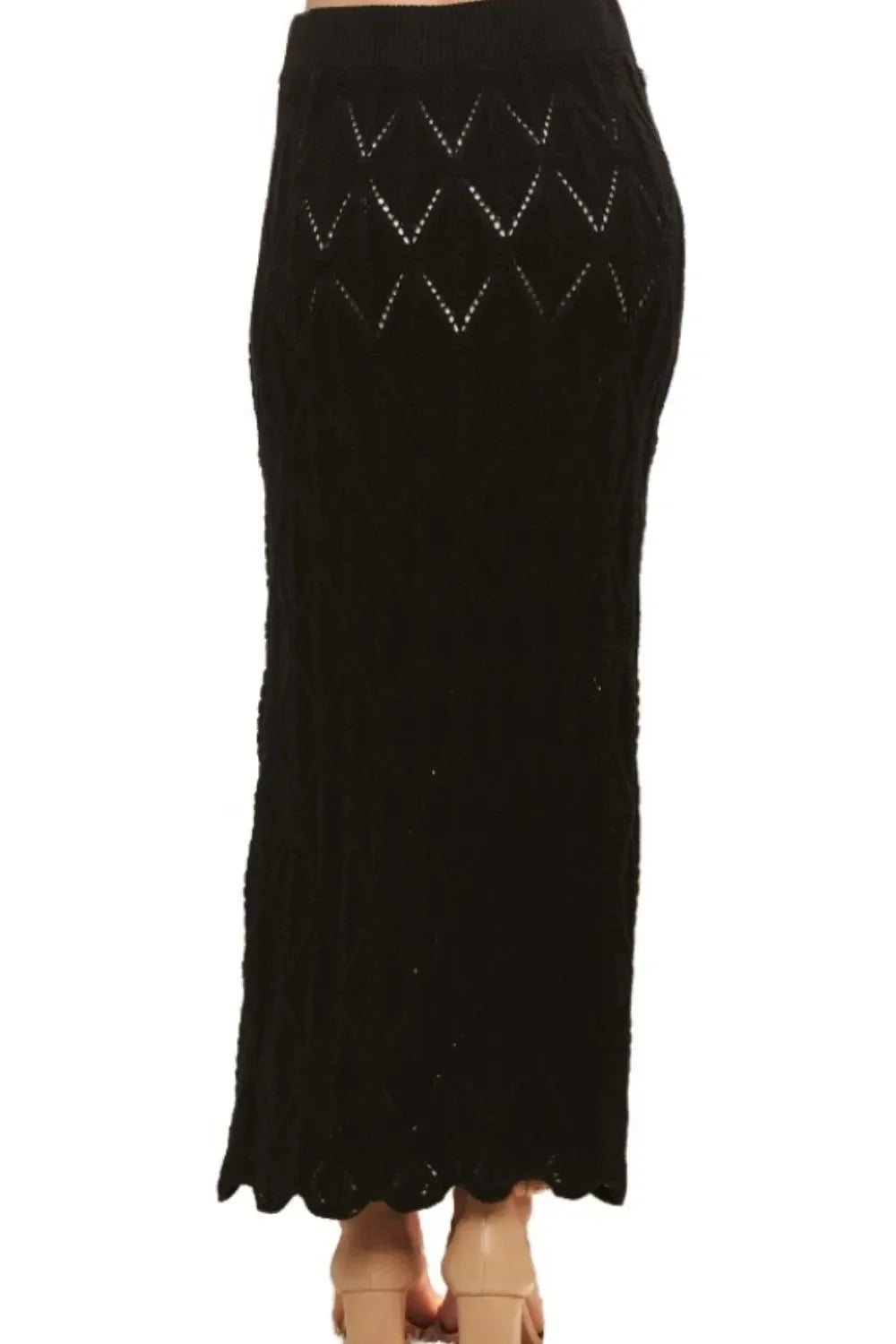 ADORA Scallop Trim Detail Knit Skirt