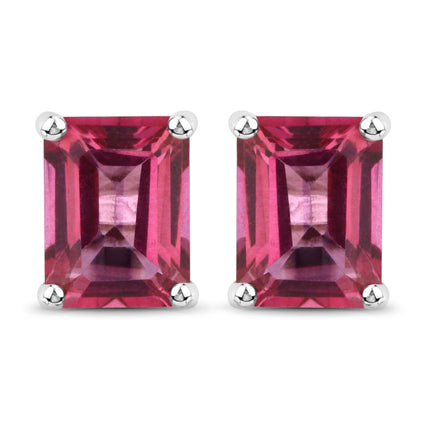 3.20 Carat Genuine Pink Topaz .925 Sterling Silver Earrings