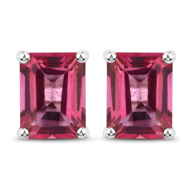 3.20 Carat Genuine Pink Topaz .925 Sterling Silver Earrings