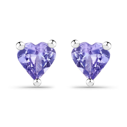 0.90 Carat Genuine Tanzanite .925 Sterling Silver Earrings