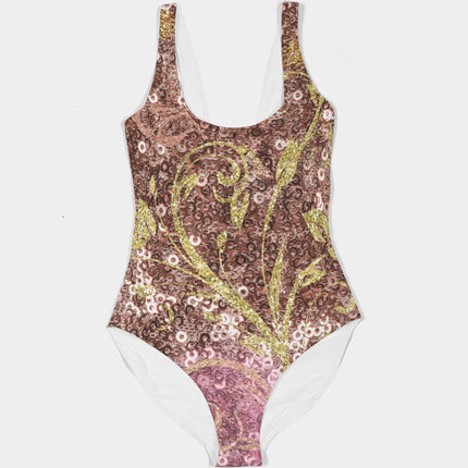 BEAUTIFUL PURPLE GITTER DESIGN CREATED BY FLIPSTYLEZ Women's All-Over Print One-Piece Swimsuit
