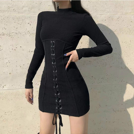 New Product Knitted Half-high Neck Slim-fit Dress