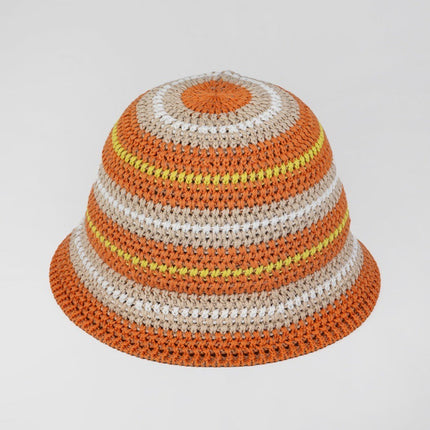 Dopamine Color Foldable Storage Bucket Hat Women's Fashion Color Woven Face Small Bucket Cap