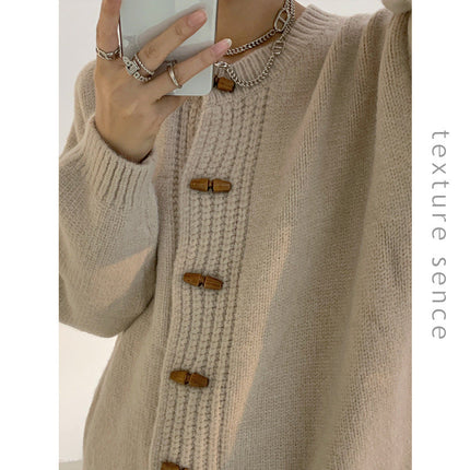 Women's Winter New Horn Button Sweater