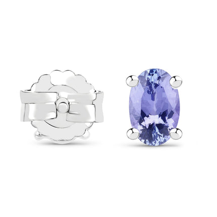 0.88 ct. Genuine Tanzanite .925 Sterling Silver Earrings