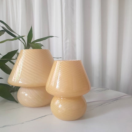 Studio Bedroom Bedside Atmosphere Multicolor Glass Mushroom Table Lamp