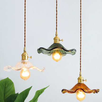 Brass Nordic Japanese Style Simple Niche Glass Chandelier