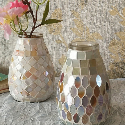 Nordic Light Mosaic Glass Vase Home Office