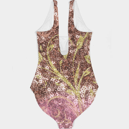 BEAUTIFUL PURPLE GITTER DESIGN CREATED BY FLIPSTYLEZ Women's All-Over Print One-Piece Swimsuit
