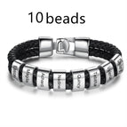 Ten beads bracelet steel / 21.5cm