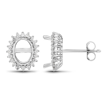 0.26 Carat Genuine White Diamond 14K White Gold Earrings