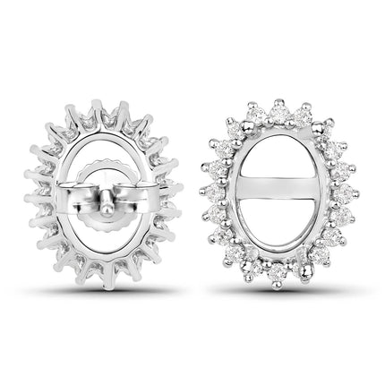 0.26 Carat Genuine White Diamond 14K White Gold Earrings