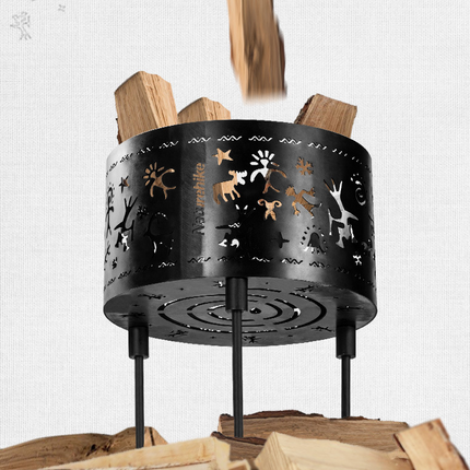 Outdoor Burning Fire Round Table Camping Heating Burning Fire Rack Atmosphere Picnic