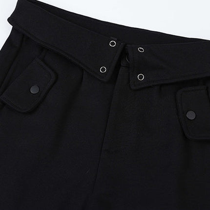 Flip Waist Graffiti Straight Casual Pants
