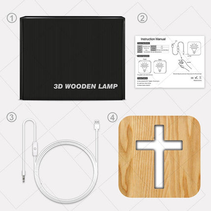 Solid Wood Craft Table Wooden Led Small Night Light