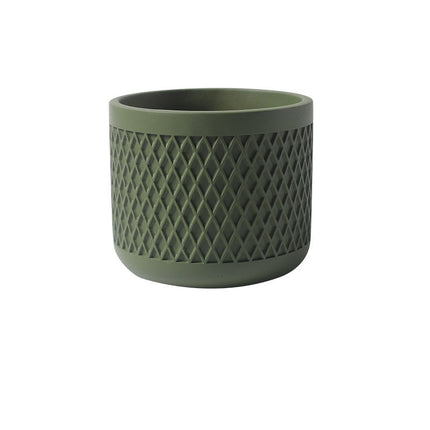 Indoor Simple Relief Diamond-shaped Cement Flowerpot