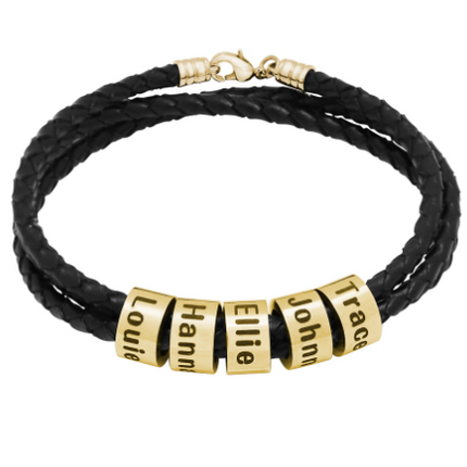 European And American Braided Beaded Bracelet Men's DIY Custom Letters