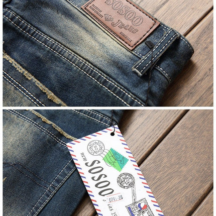 Ripped European And American Fashion Cool Trendy Straight Men's Jeans