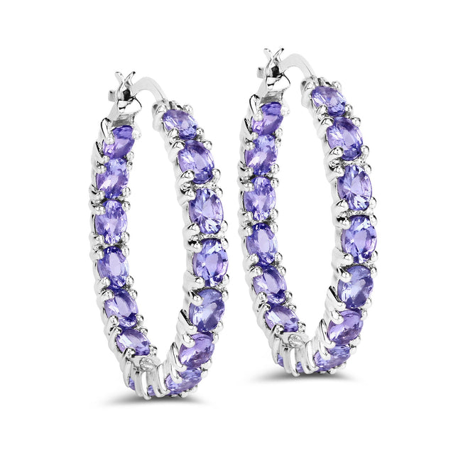 5.10 Carat Genuine Tanzanite .925 Sterling Silver Earrings